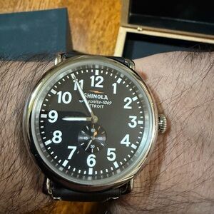 Shinola big Black dial and Silver Men's Watch